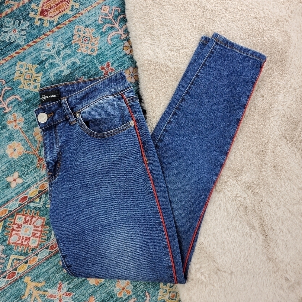Ashley Mason Red Stripe Skinny Denim 9